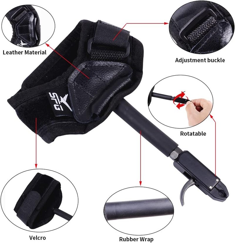 SOPOGER Archery Bow Release for Compound Bow Youth Bow Trigger 360° Adjustable Wrist Release Aids for Adults Kids Hunting Shooting Accessories - Image 2